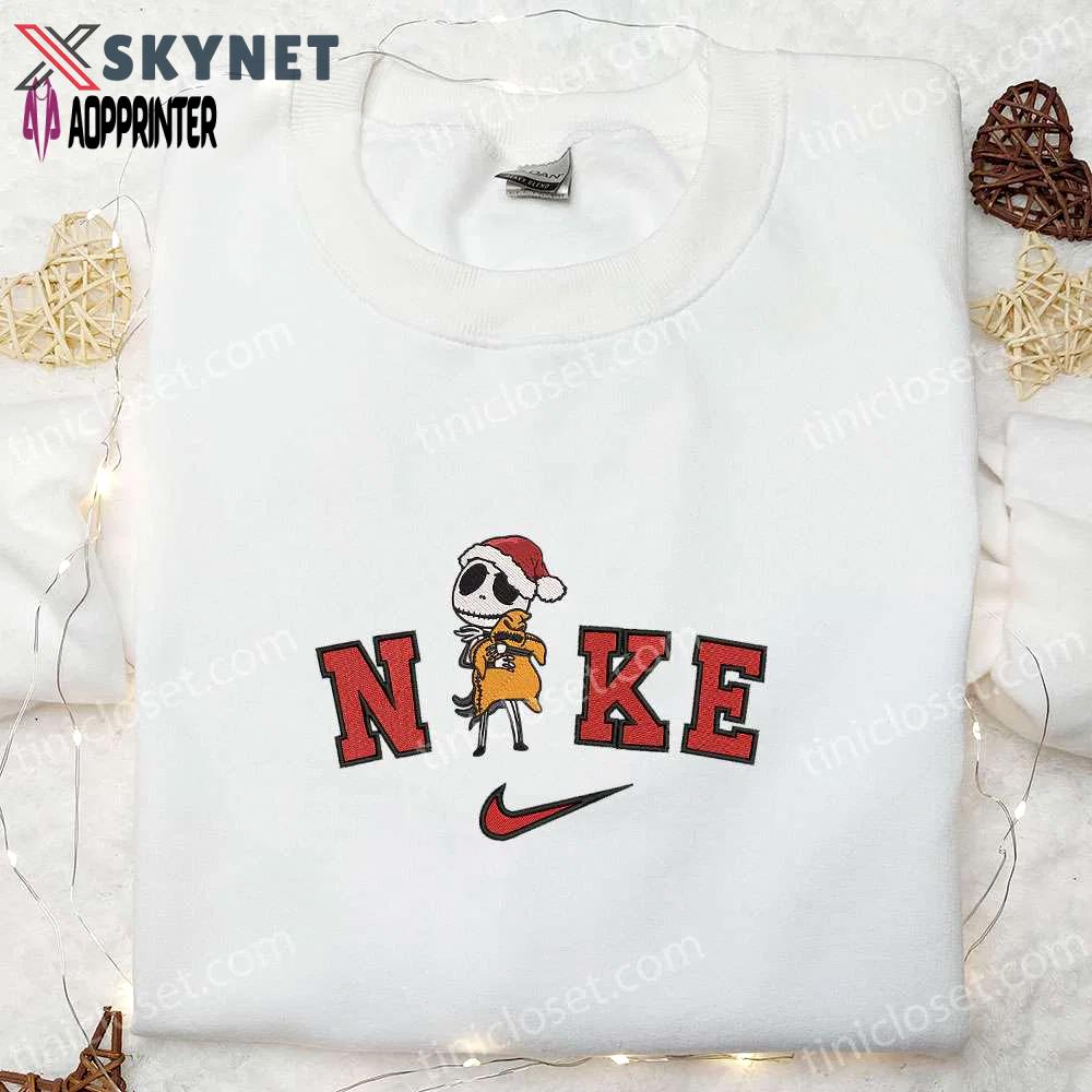 Nike x jack skellington christmas hat sweatshirt: nightmare before christmas hoodie & inspired t-shirt Embroidered Shirt
