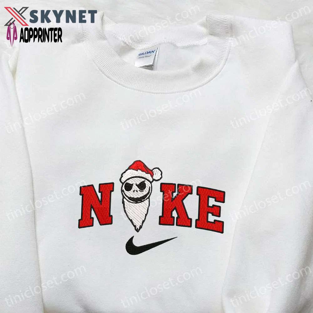 Nike x jack skellington cosplay santa sweatshirt: nightmare before christmas hoodie & t-shirt Embroidered Shirt