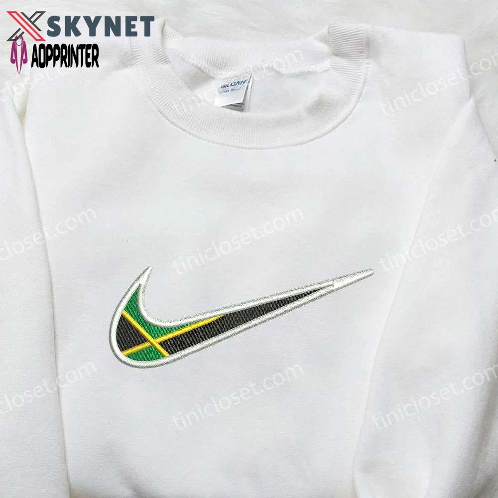 Nike x jamaican embroidered shirt: unique national day gift inspired by nike s style Embroidered Shirt