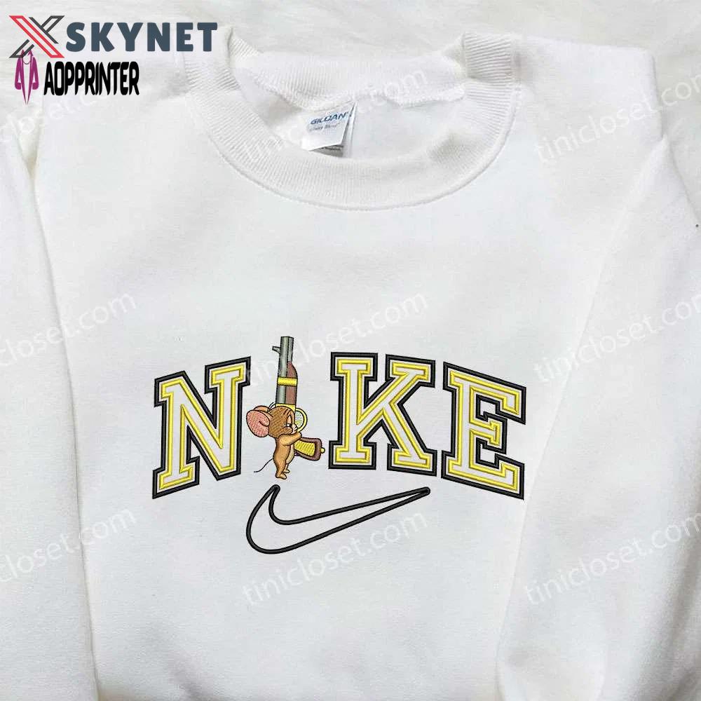 Nike x jerry gun & cartoon embroidered shirt – inspiring nike inspired embroidery Embroidered Shirt