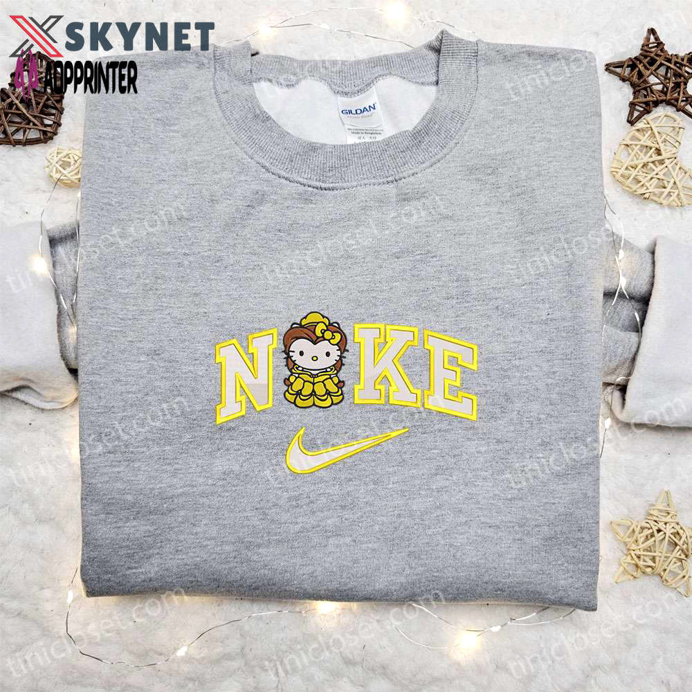 Nike x kitty belle & hello kitty disney embroidered shirts: inspired nike designs stylish & cute! Embroidered Shirt
