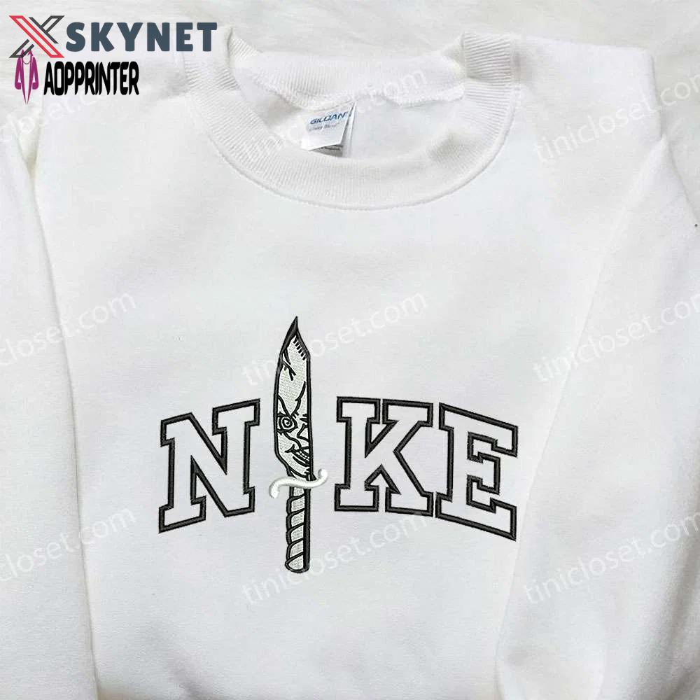 Nike x knife chucky embroidered shirt – halloween inspired nike shirt limited edition Embroidered Shirt