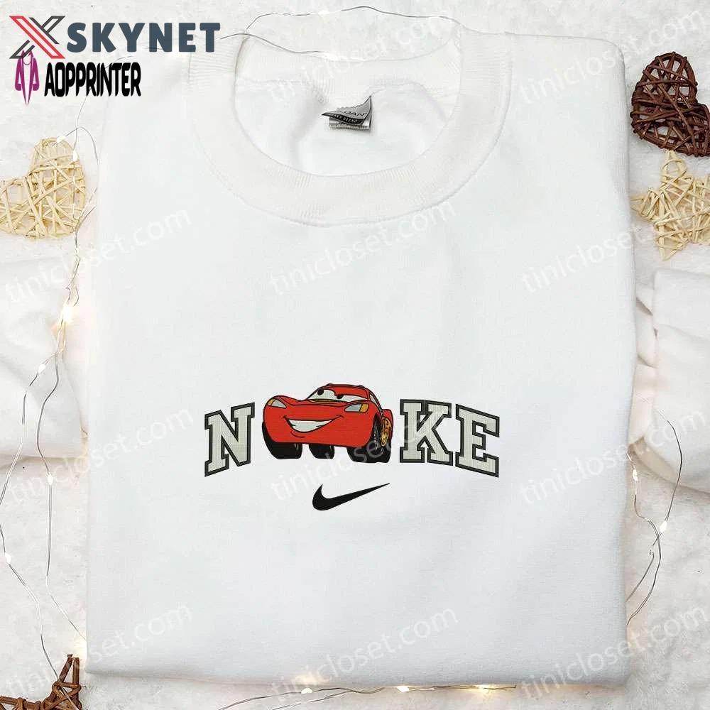 Nike x lightning mcqueen embroidered shirt: disney characters sweatshirt & inspired hoodie Embroidered Shirt
