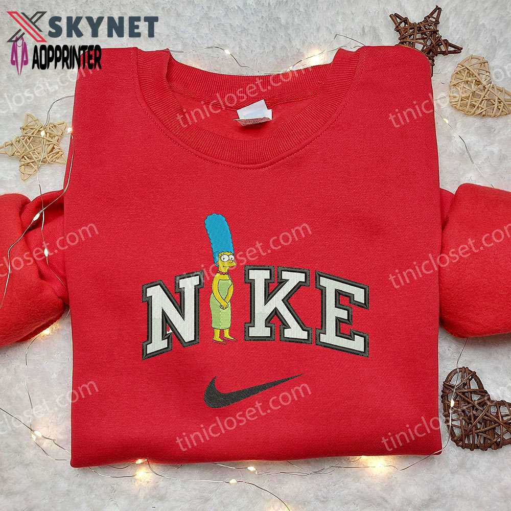 Nike x marge simpson hoodie: stylish embroidered sweatshirt with simpson cartoon design Embroidered Shirt