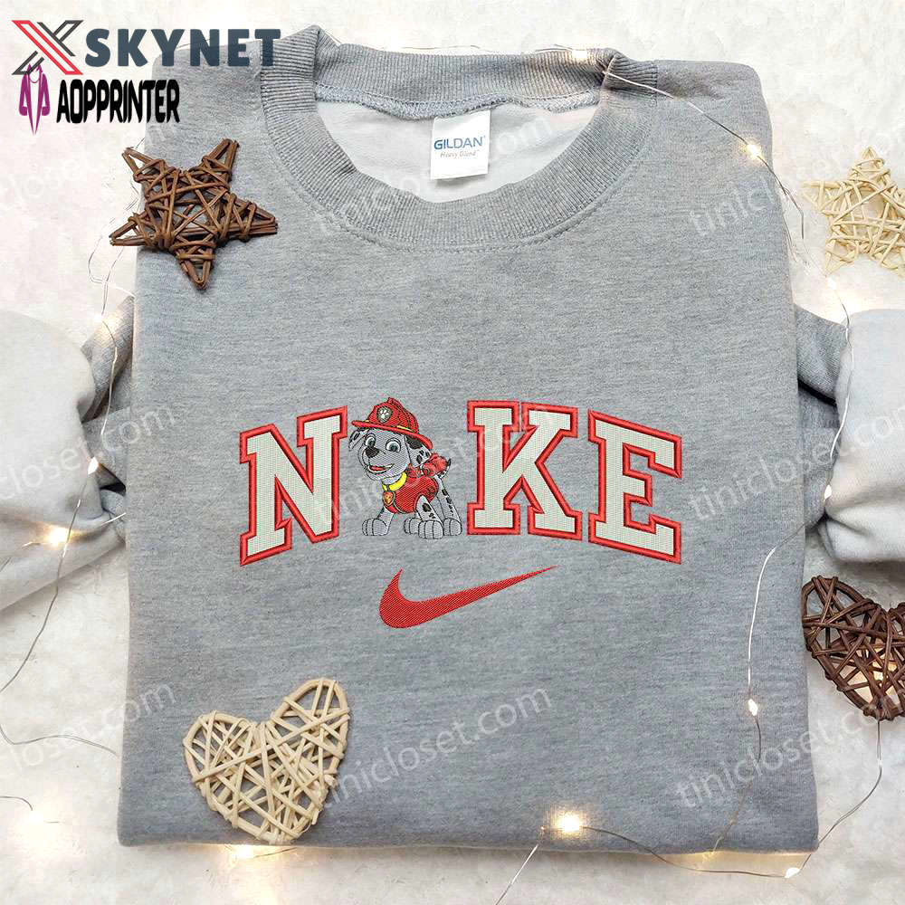 Nike x marshall and paw patrol embroidered sweatshirts: trendy nike-inspired shirts for kids Embroidered Shirt