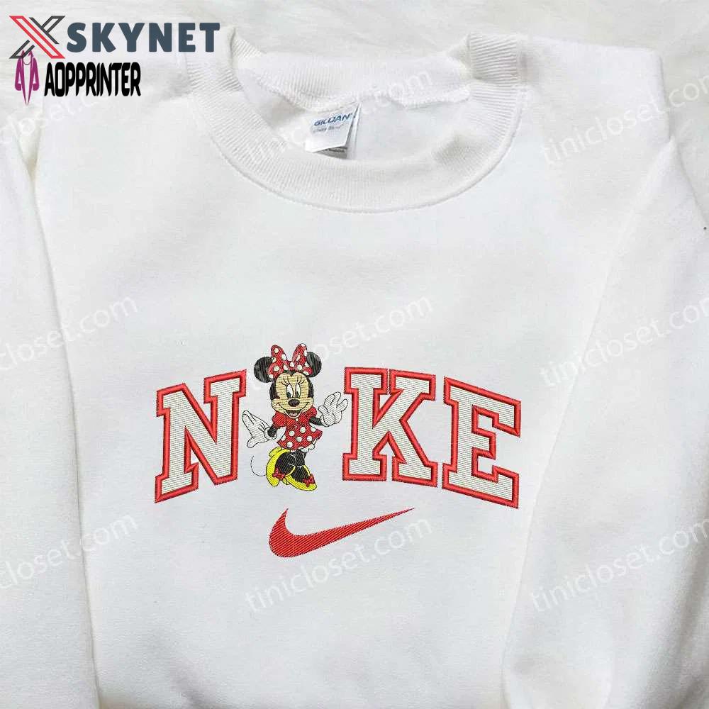 Nike x minnie mouse embroidered sweatshirt: disney hoodie & t-shirt collection Embroidered Shirt