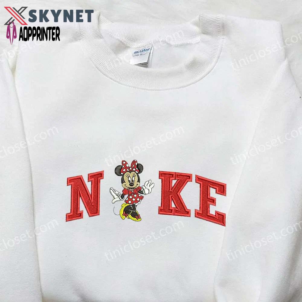 Nike x minnie & walt disney embroidered shirt: inspired design for a stylish look Embroidered Shirt