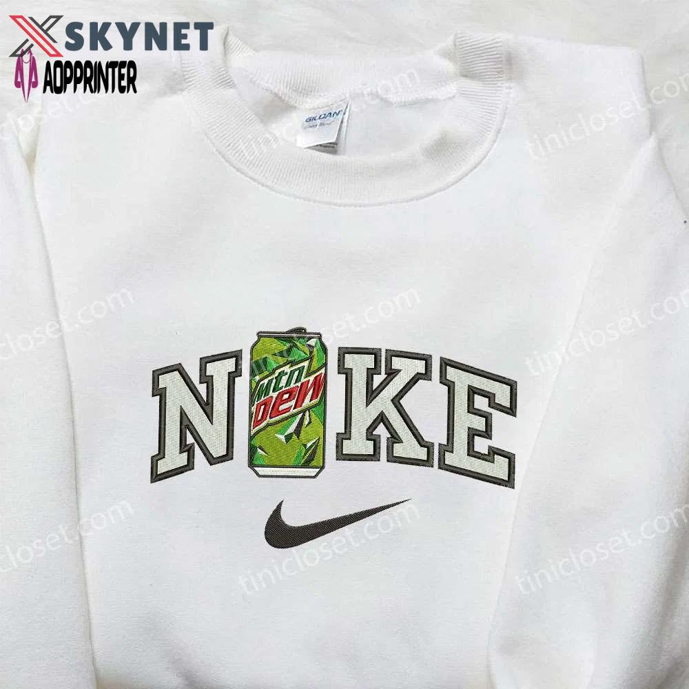 Nike x mountain dew embroidered shirt: stylish favor drinking nike inspired Embroidered Shirt