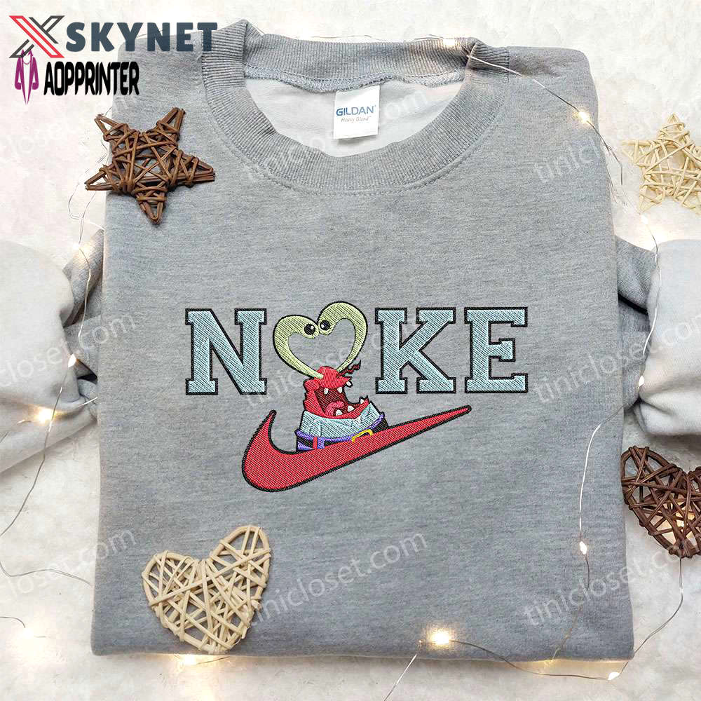 Nike x mr krabs heart embroidered shirt – spongebob & nike inspired collection Embroidered Shirt