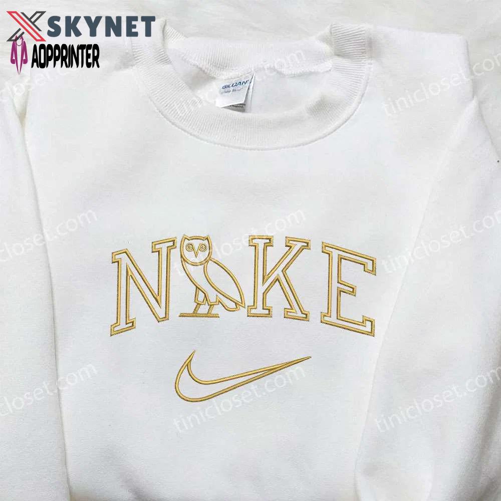 Nike x owl embroidered sweatshirt: animal embroidered shirt perfect family gift Embroidered Shirt