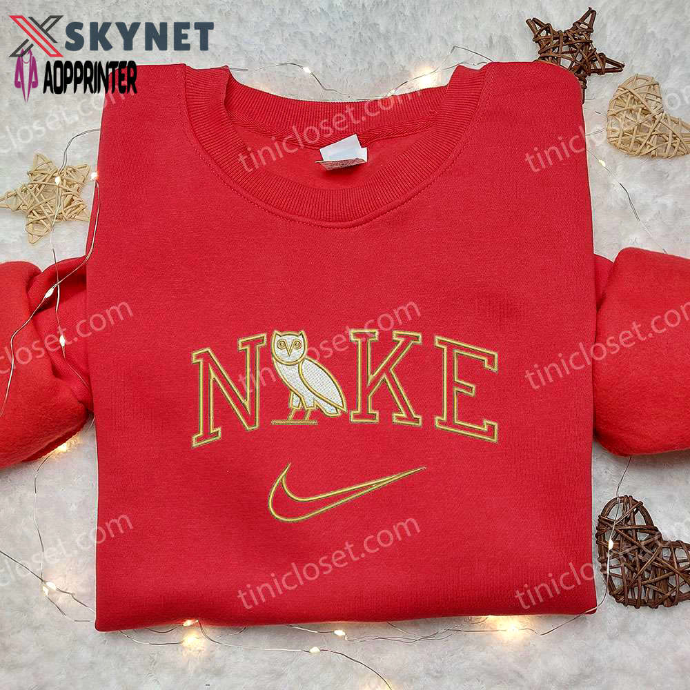 Nike x owl embroidered sweatshirt – animal & nike inspired shirt Embroidered Shirt