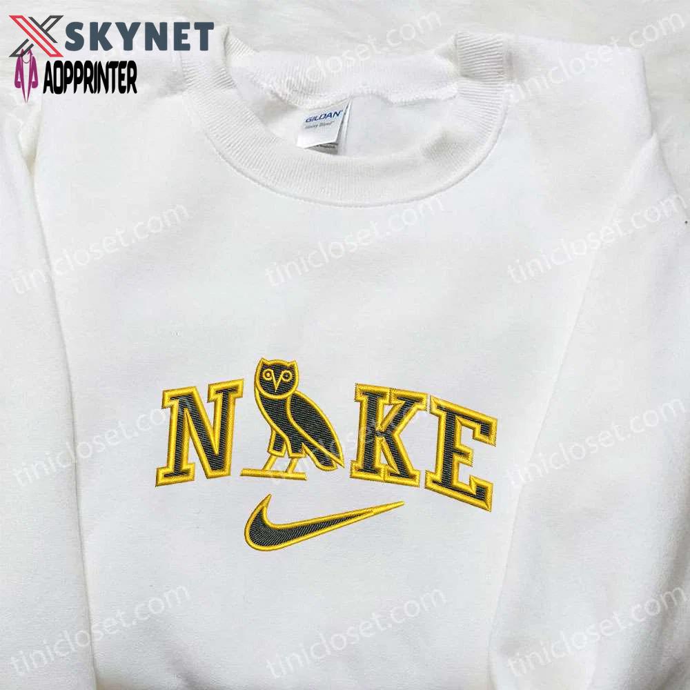 Nike x owl ovo embroidered hoodie & custom shirt: inspired nike t-shirt Embroidered Shirt