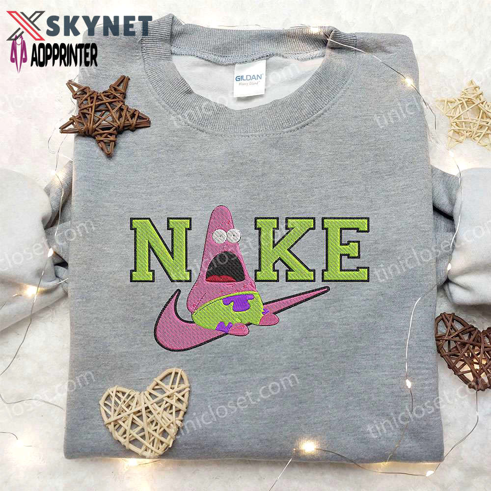 Nike x patrick star & spongebob embroidered sweatshirt & shirt: cartoon & inspired collection Embroidered Shirt