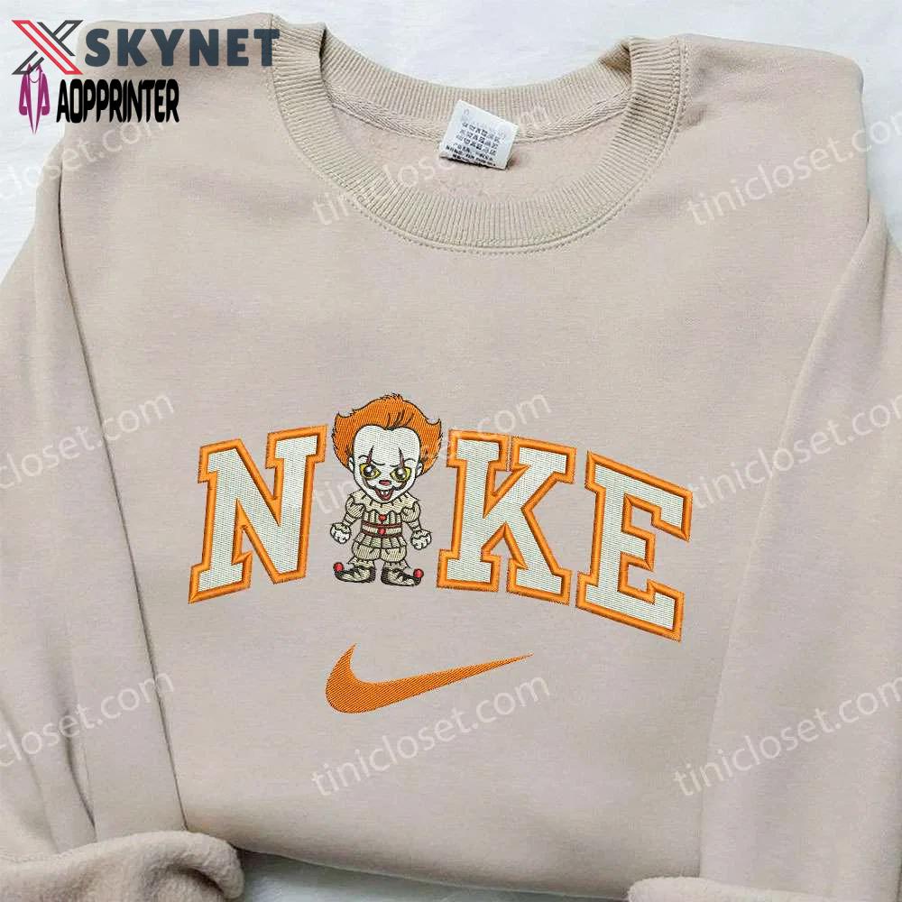 Nike x pennywise embroidered sweatshirt: best halloween gift idea from it movie Embroidered Shirt