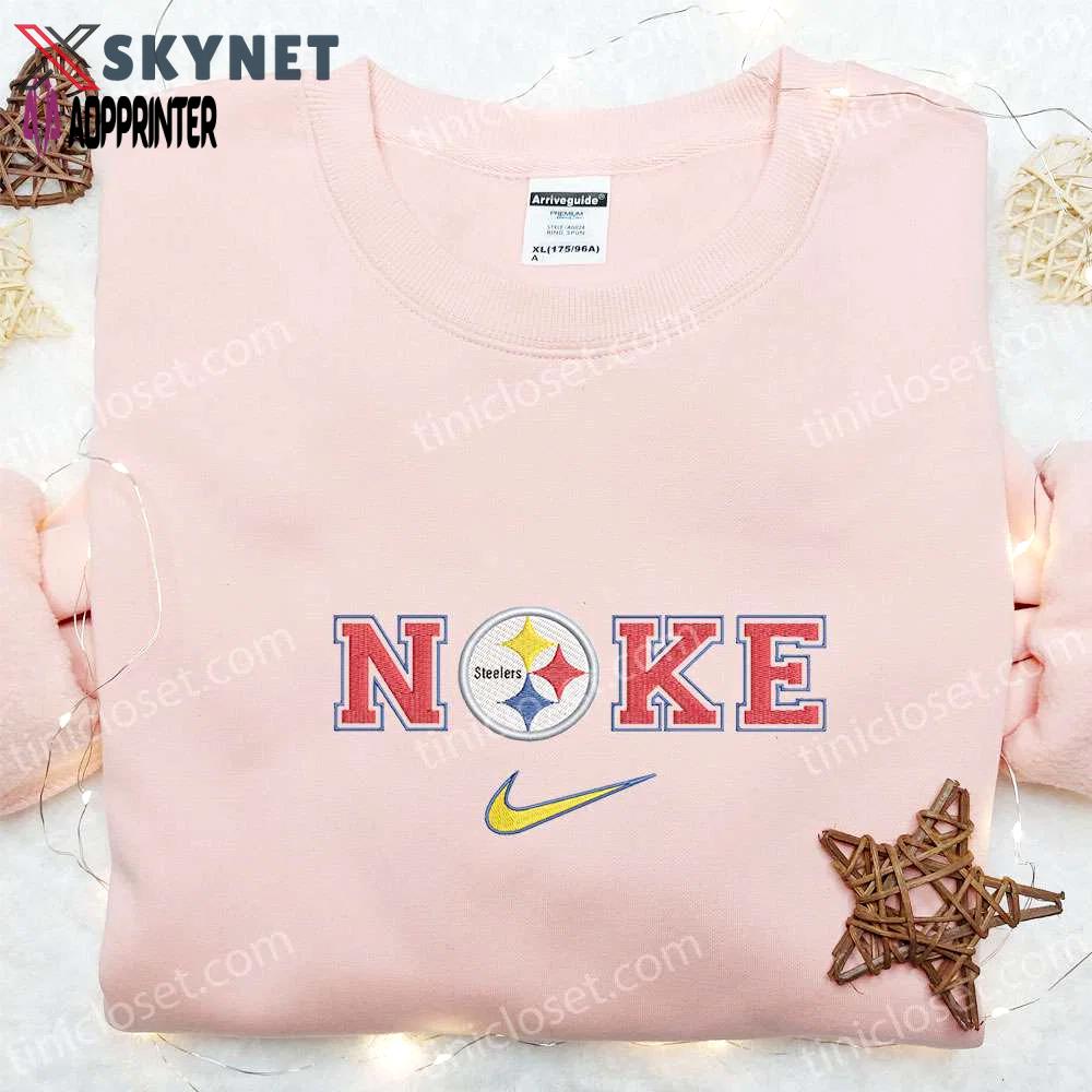 Nike x pittsburgh steelers logo embroidered t-shirt – nfl sports tee nike inspired shop now! Embroidered Shirt