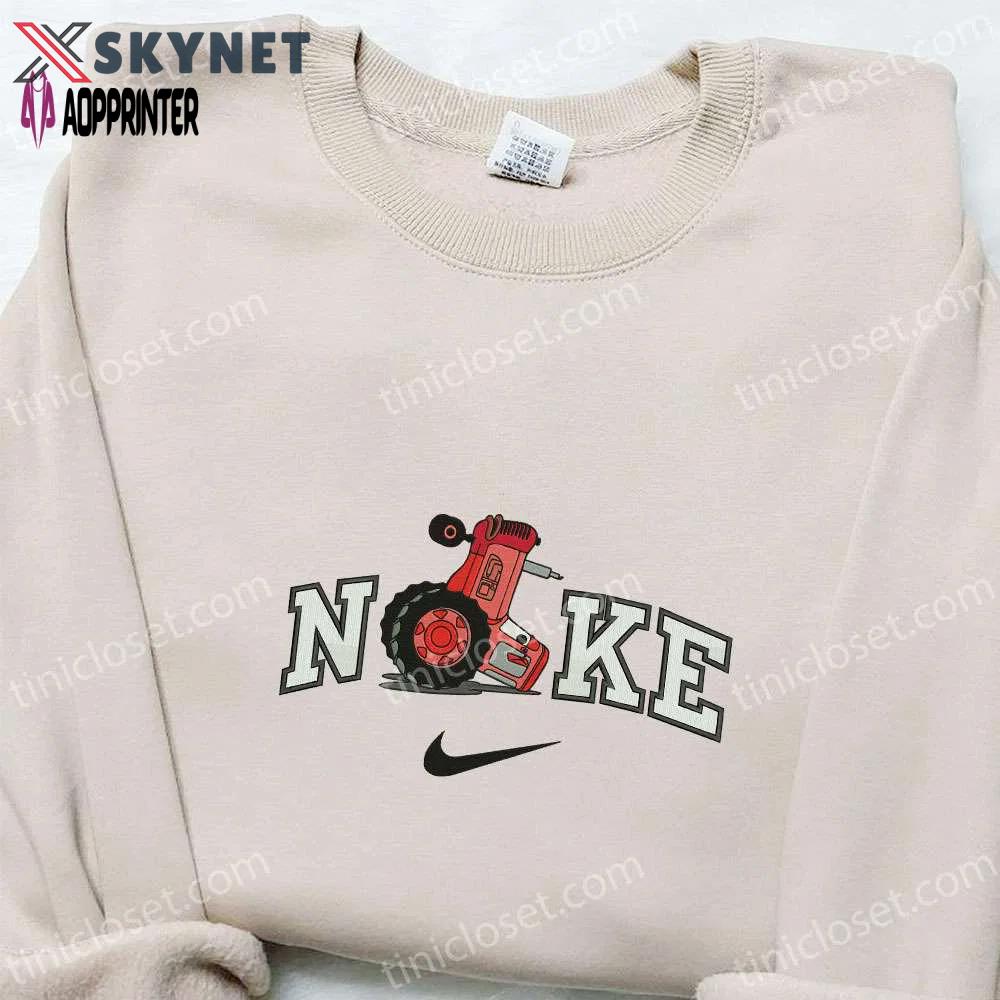 Nike x pixar cars embroidered sweatshirt: disney cartoon shirt & inspired t-shirt Embroidered Shirt