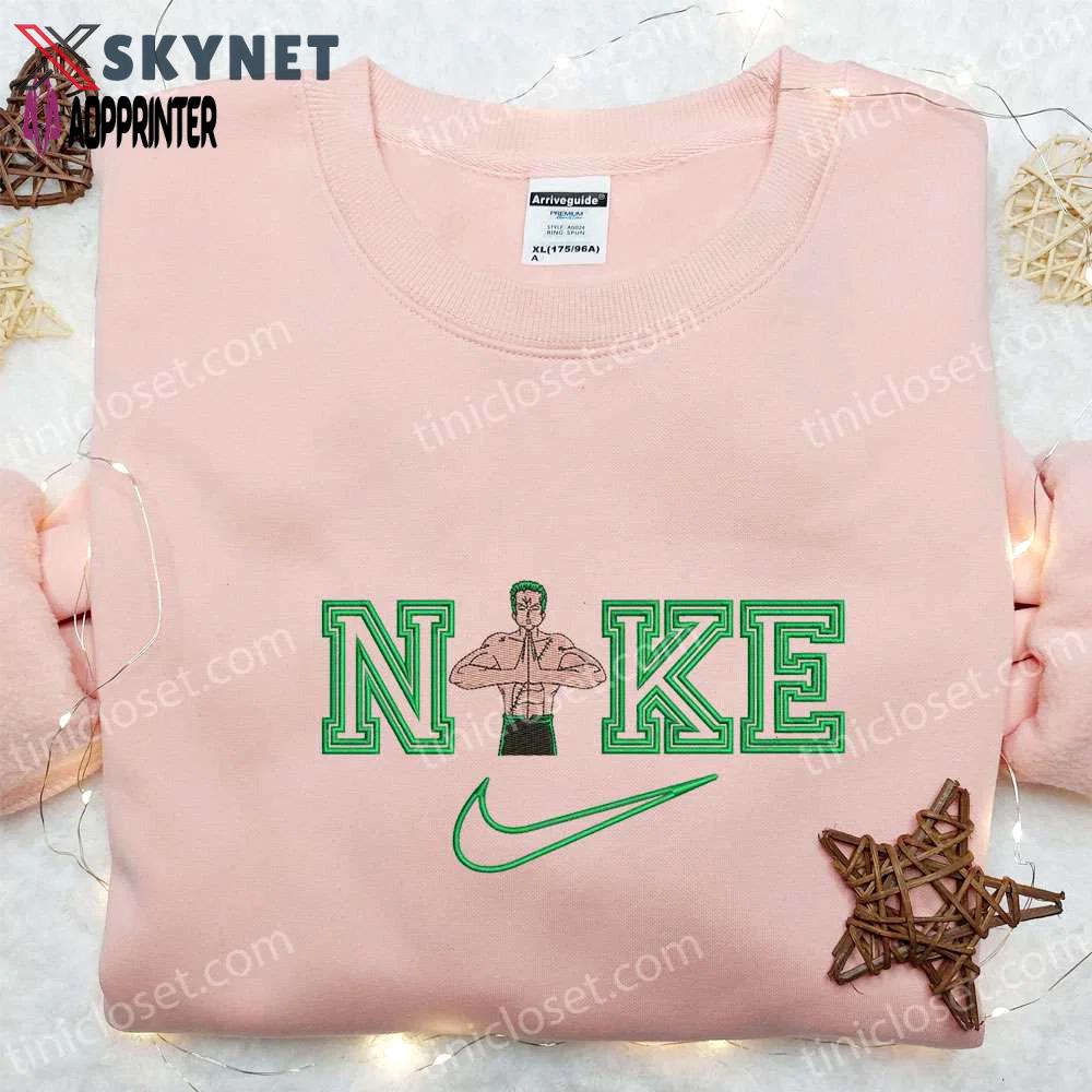 Nike x roronoa zoro anime sweatshirt: one piece embroidered shirt perfect family birthday gift Embroidered Shirt