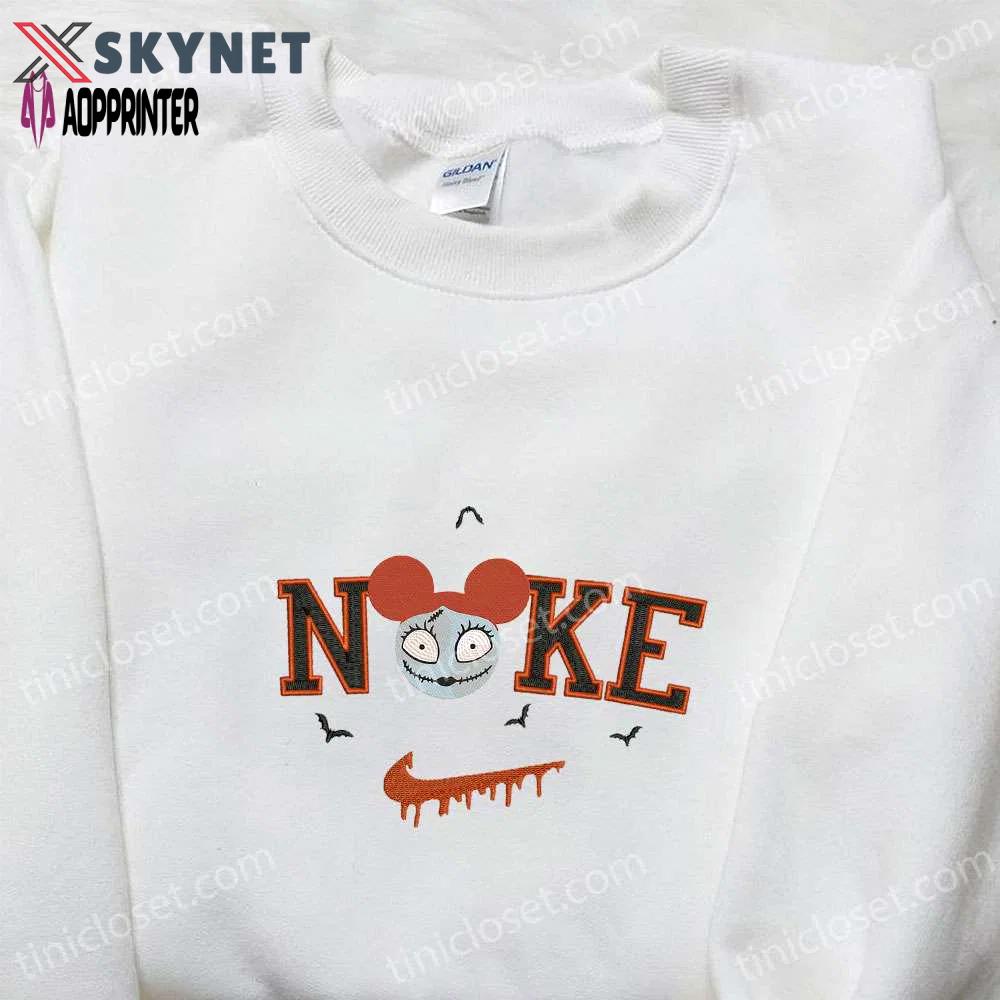 Nike x sally mickey head embroidered shirt nightmare before christmas characters t-shirt nike inspired sweatshirt Embroidered Shirt