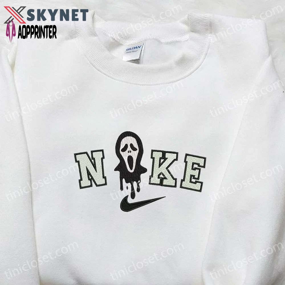 Nike x scream ghost embroidered shirt: perfect halloween gift! Embroidered Shirt