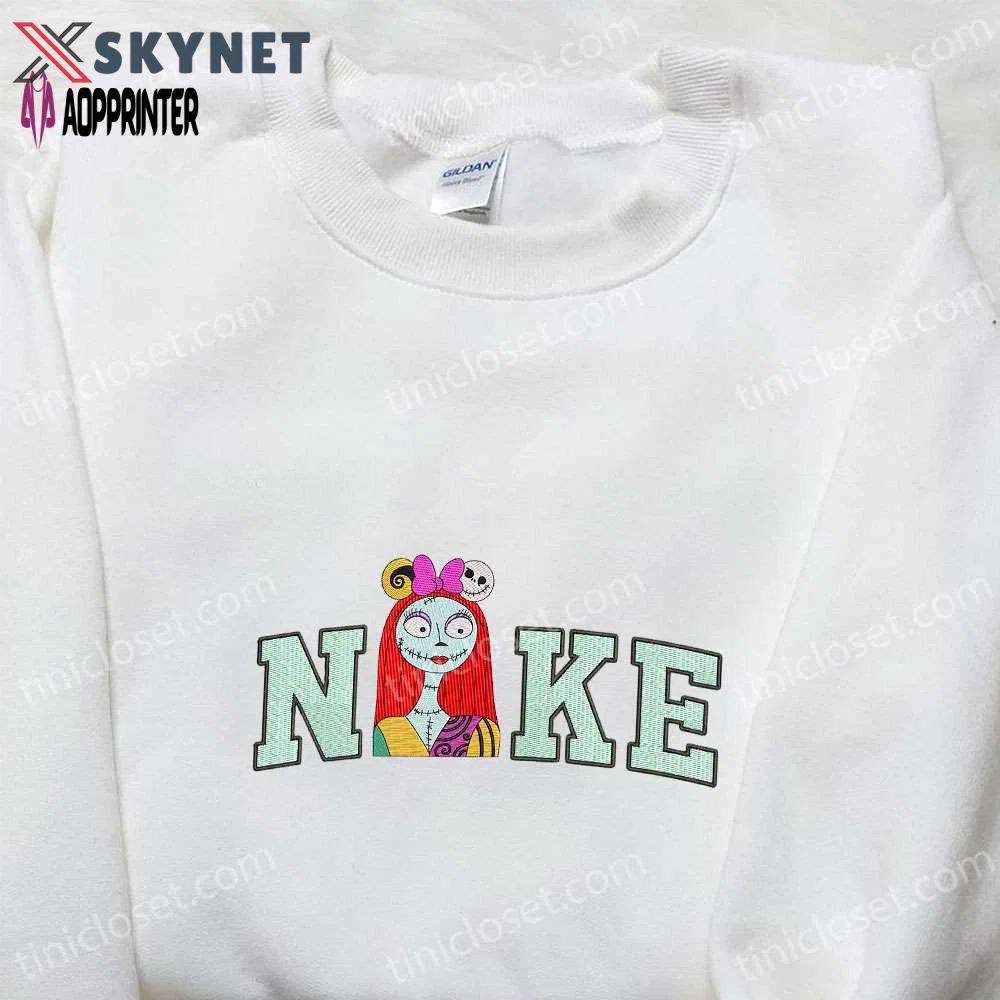 Nike x spooky sally embroidered shirt: nightmare before christmas characters t-shirt Embroidered Shirt