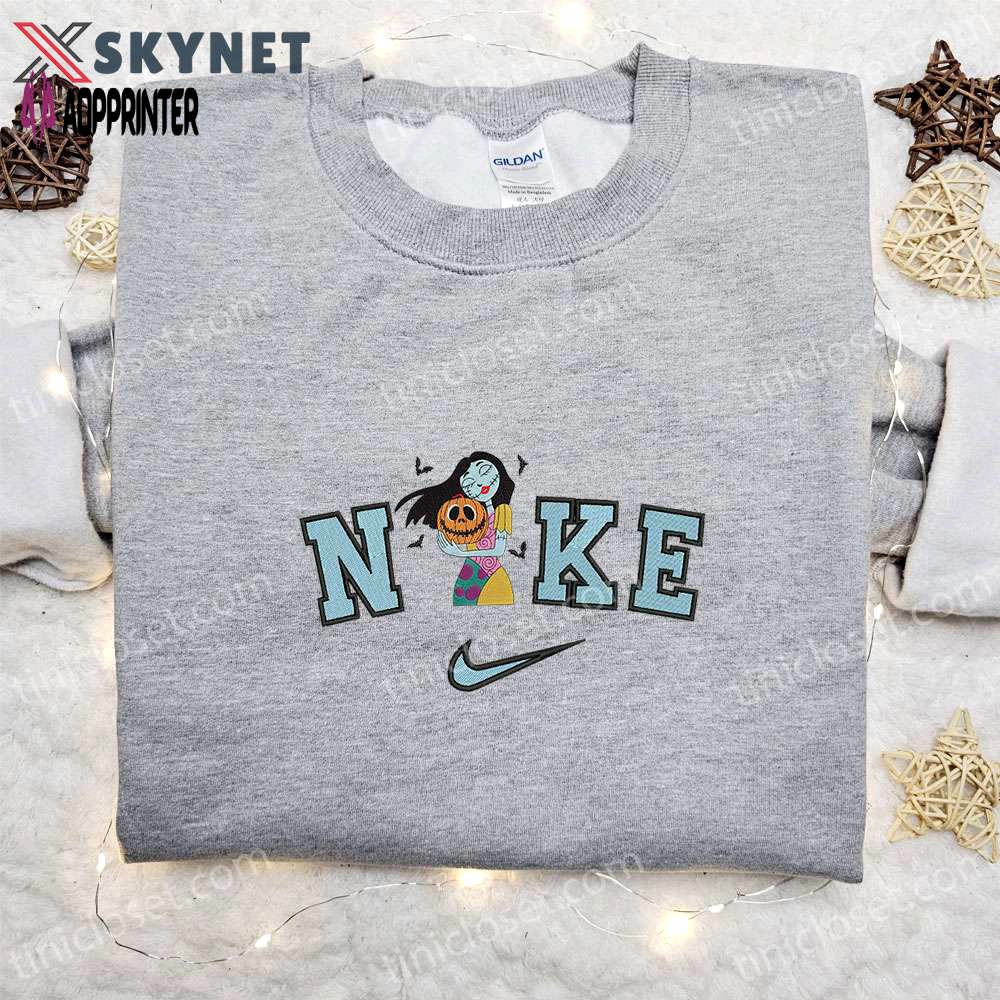 Nike x spooky sally halloween pumpkin bats embroidered shirt nightmare before christmas characters t-shirt Embroidered Shirt
