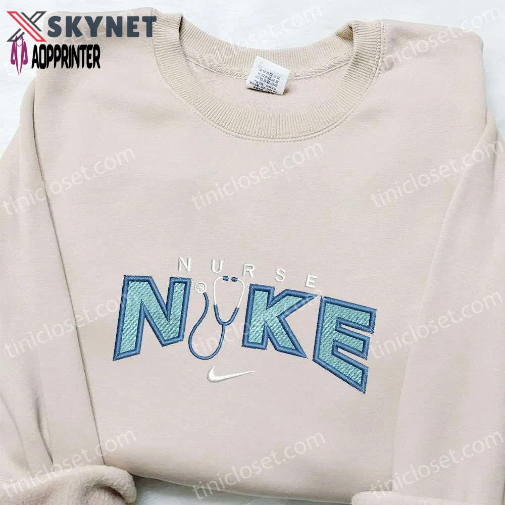 Nike x stethoscope hoodie & t-shirt: best family gift nike inspired embroidery Embroidered Shirt