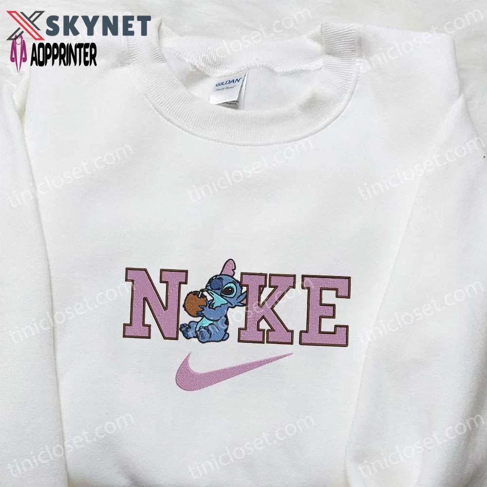 Nike x stitch coconut embroidered sweatshirt – lilo & stitch hoodie nike inspired t-shirt Embroidered Shirt