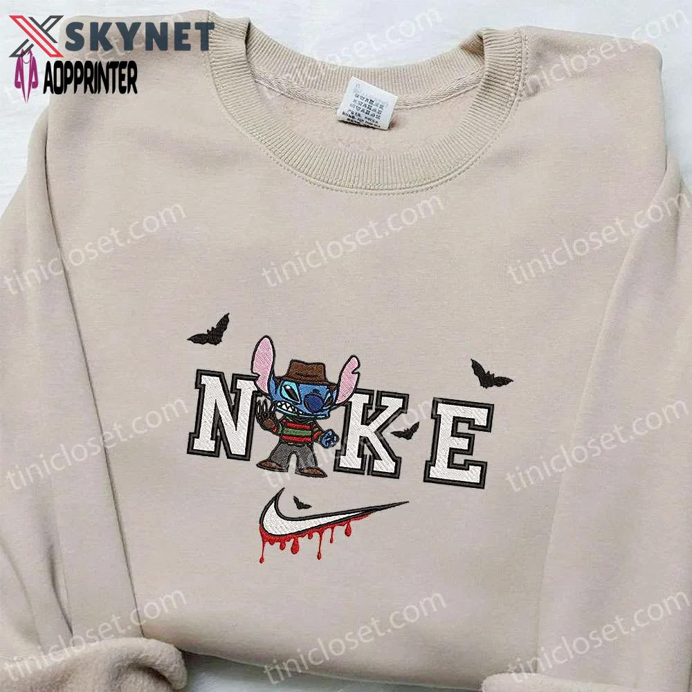 Nike x stitch freddy krueger embroidered hoodie & shirt: best halloween gift ideas Embroidered Shirt