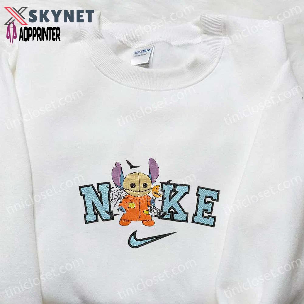 Nike x stitch sam trick r treat embroidered t-shirt & hoodie: best family gifts Embroidered Shirt
