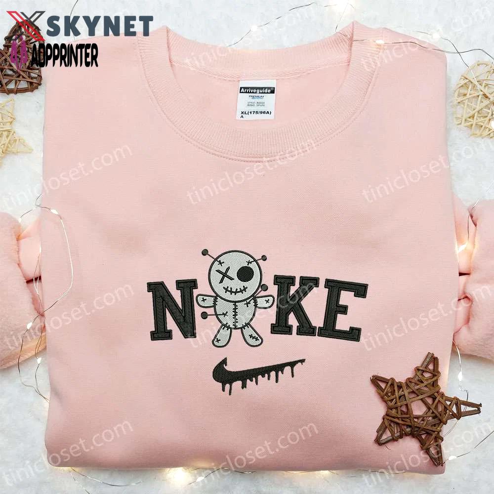 Nike x thinking of you voodoo doll embroidered shirt: best halloween gift for family Embroidered Shirt