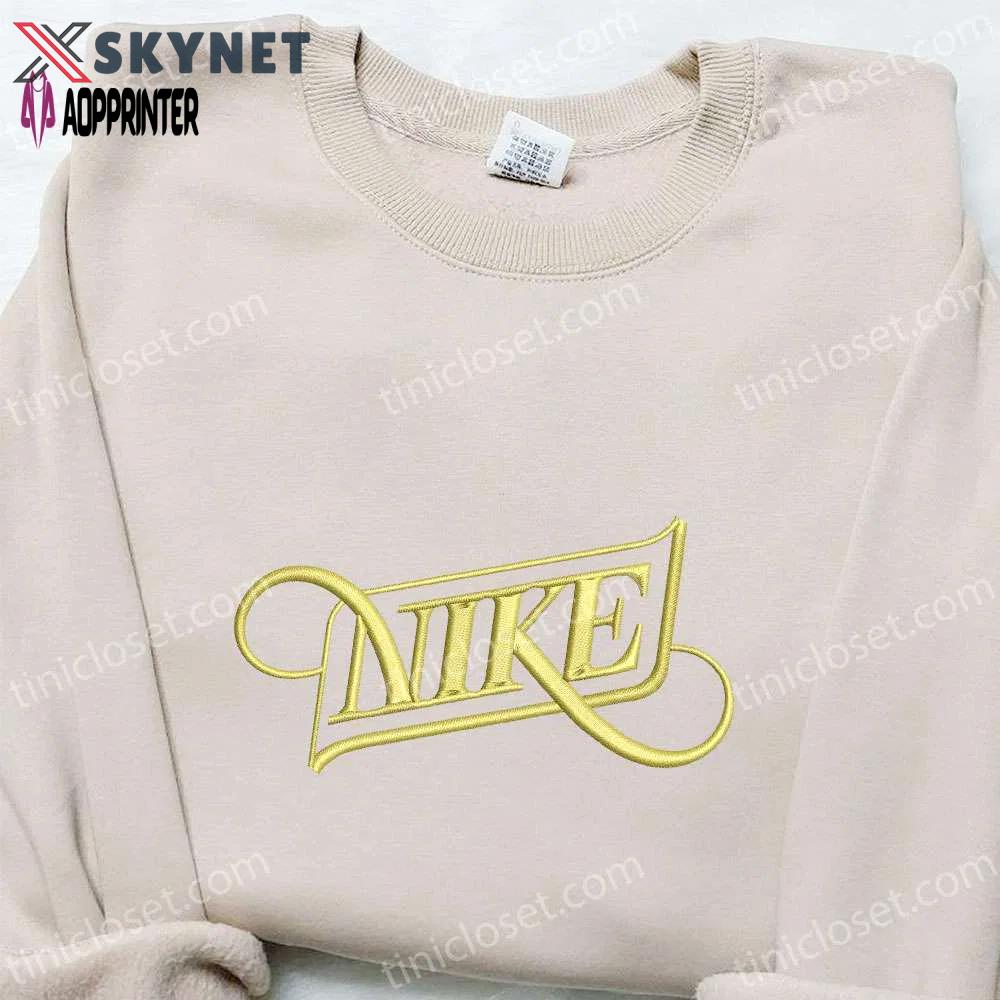Nike x typography embroidered sweatshirt: stylish nike inspired hoodie perfect birthday gift Embroidered Shirt