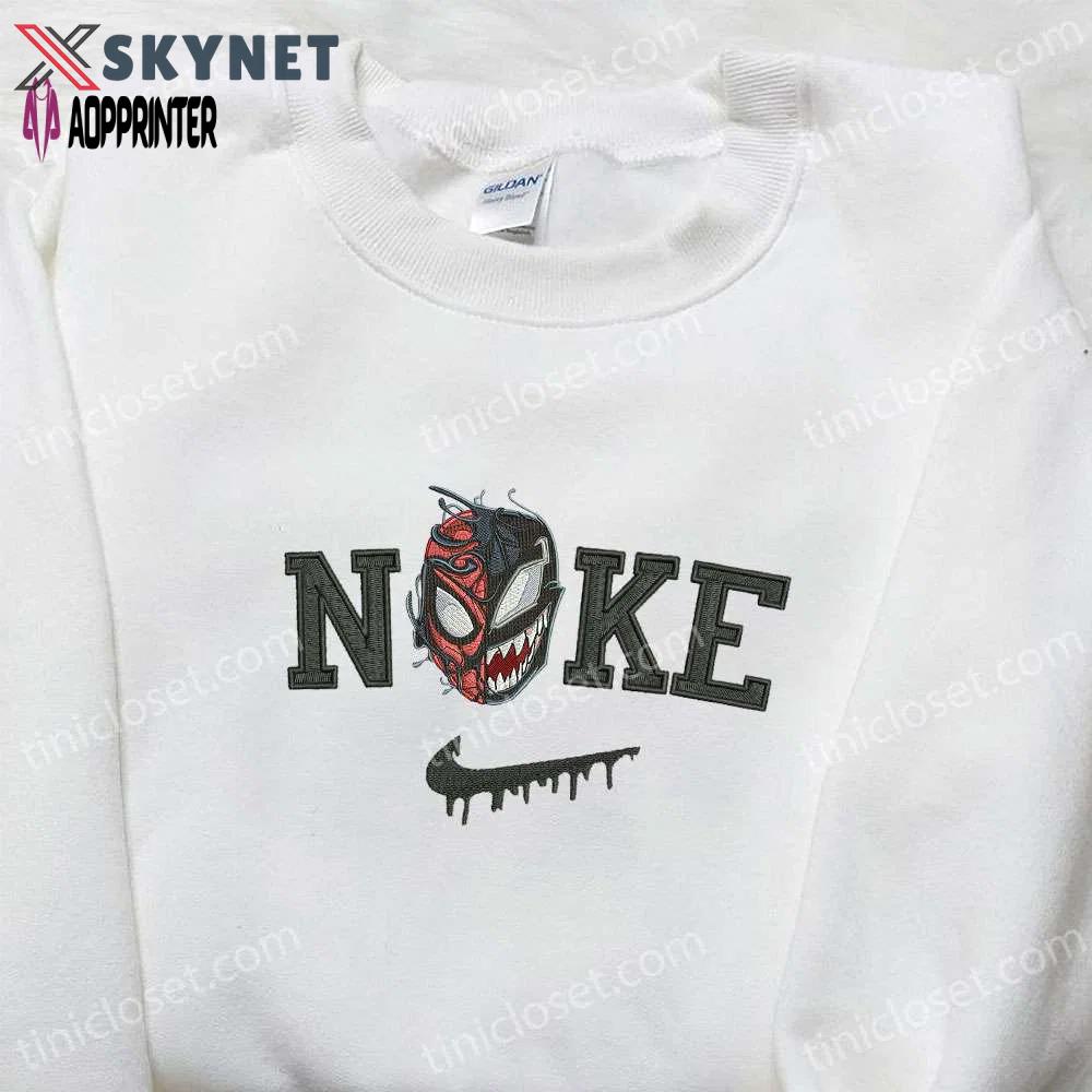 Nike x venom embroidered shirt spooky halloween sweatshirt inspired hoodie Embroidered Shirt