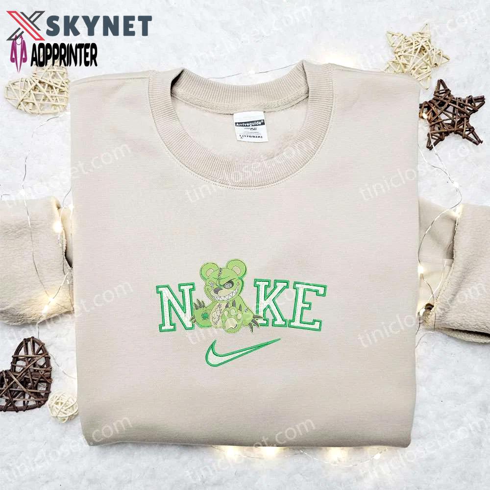 Nike x zombie bear embroidered sweatshirt – cool halloween hoodie & t-shirt Embroidered Shirt