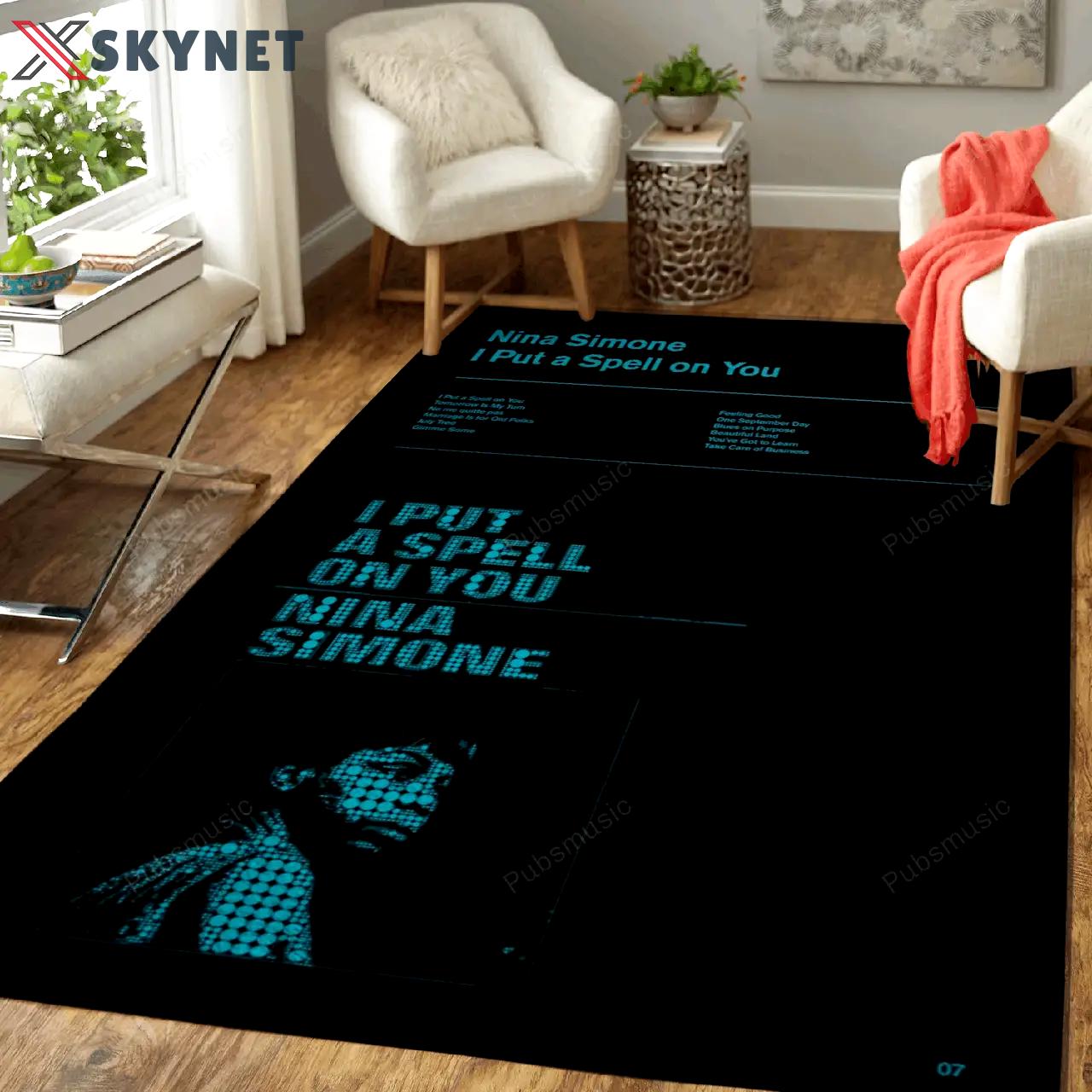 Nina simone i put a spell music album art for fans area rug living room carpet rug regtangle carpet floor decor home decor Rectangle Rug