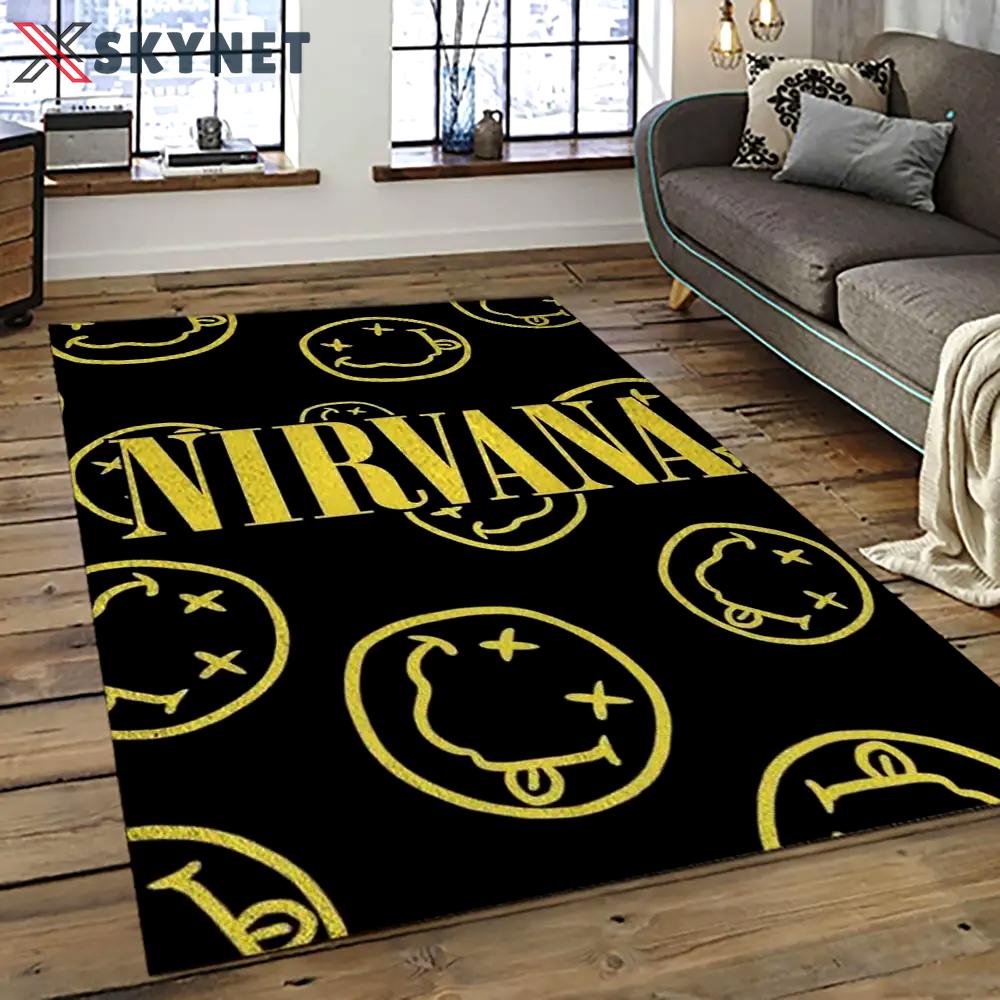 Nirvana rock band punk rock music retangle carpet area rug home decor best gift for fan and friends nv37 Rectangle Rug