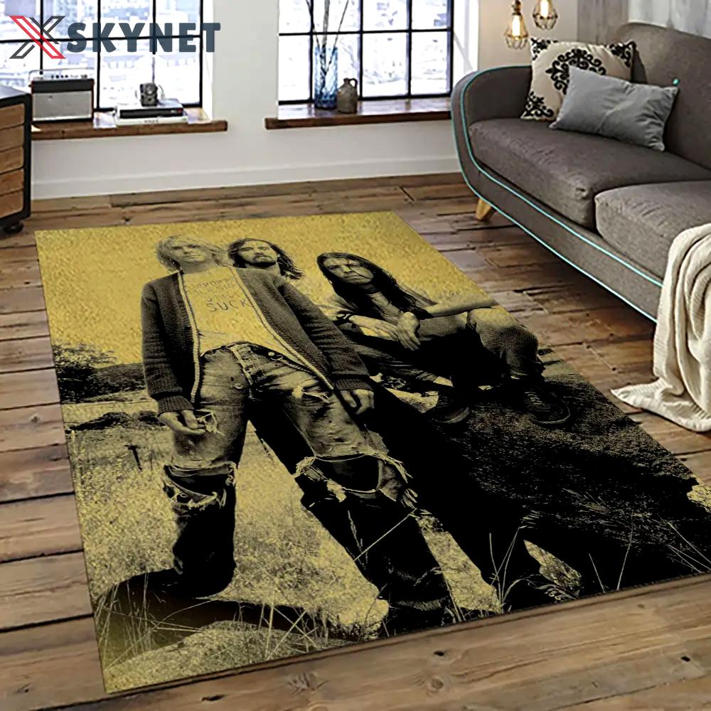 Nirvana rock band punk rock music retangle carpet area rug home decor best gift for fan and friends nv57 Rectangle Rug