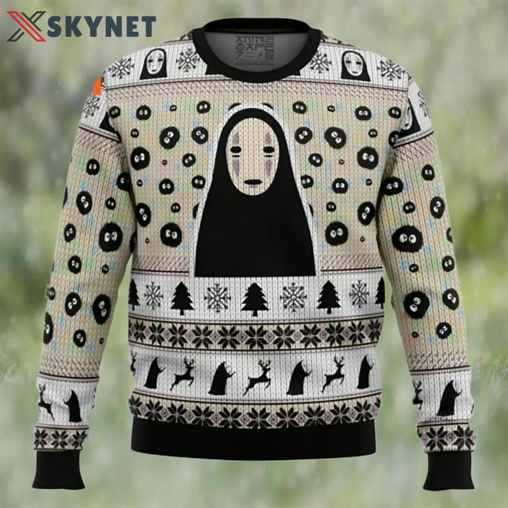 No face and soot sprites spirited away studio ghibli ugly christmas sweater Christmas Ugly Sweater