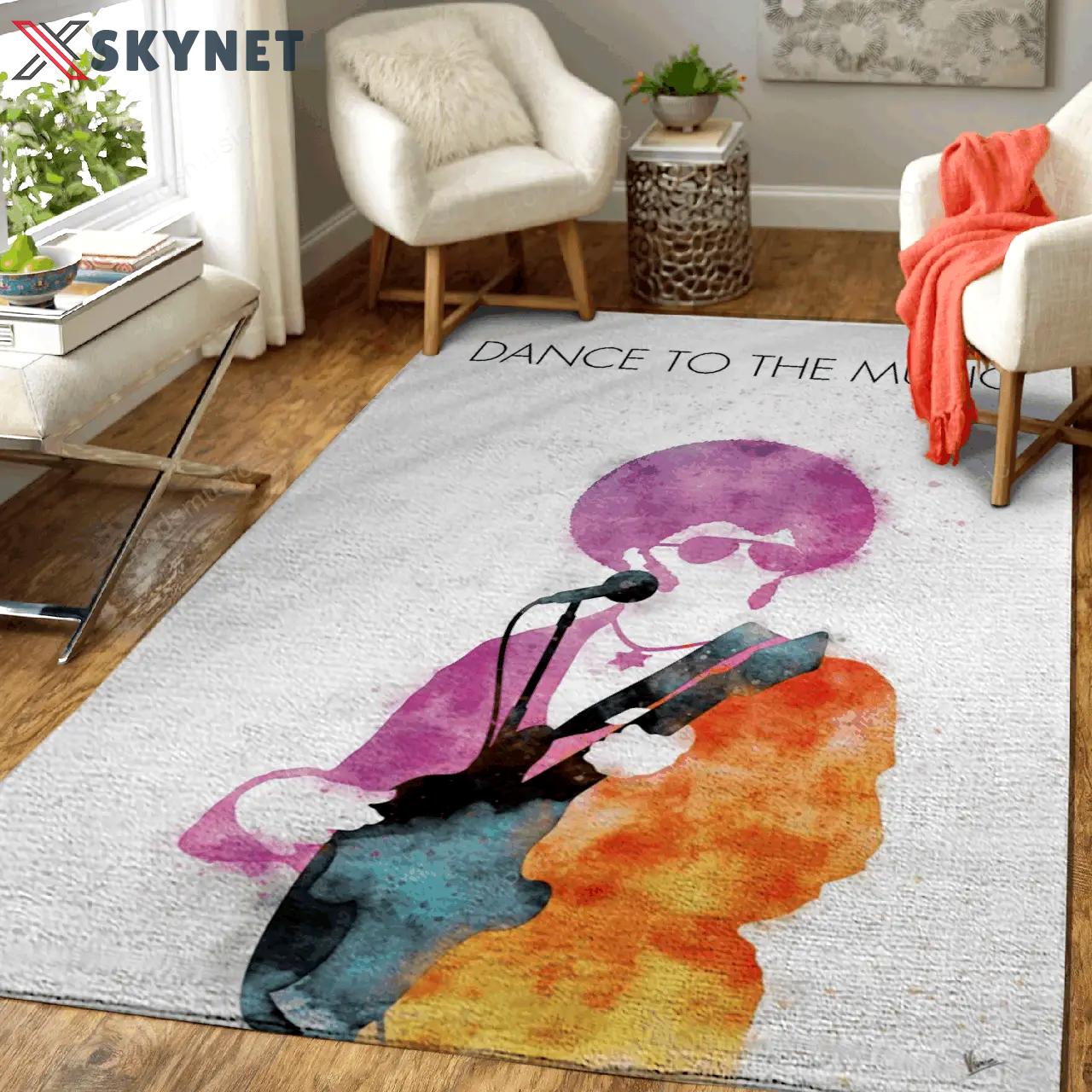 No088 sly and the family watercolor music artworks art for fans area rug living room carpet rug regtangle carpet floor decor home decor Rectangle Rug