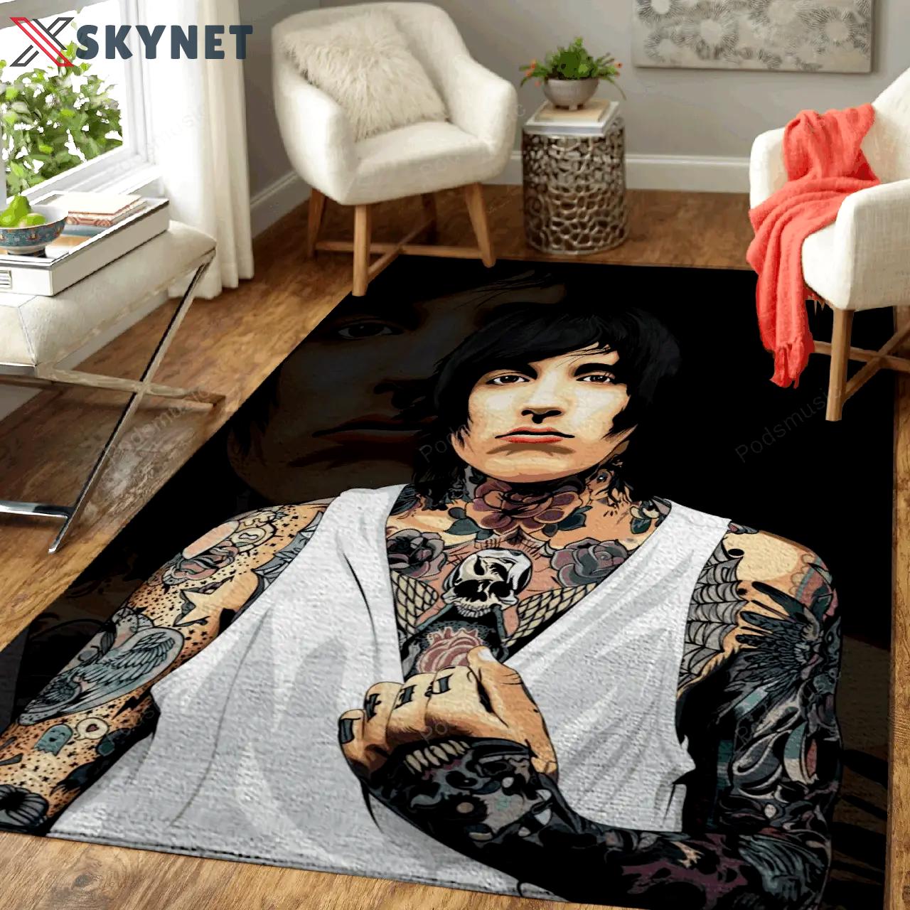 Oliver sykes music art for fans area rug living room carpet rug regtangle carpet floor decor home decor Rectangle Rug