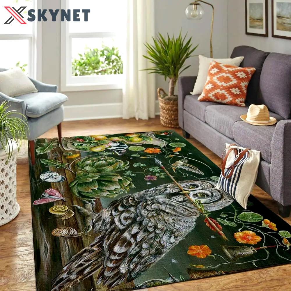 Owl area rug wtsgd190827 ofd area rug living room carpet rug regtangle carpet floor decor home decor Rectangle Rug