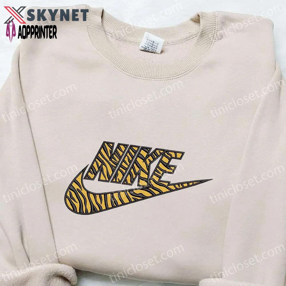 Pattern tigger x nike embroidered sweatshirt: best nike inspired hoodie perfect family gifts Embroidered Shirt
