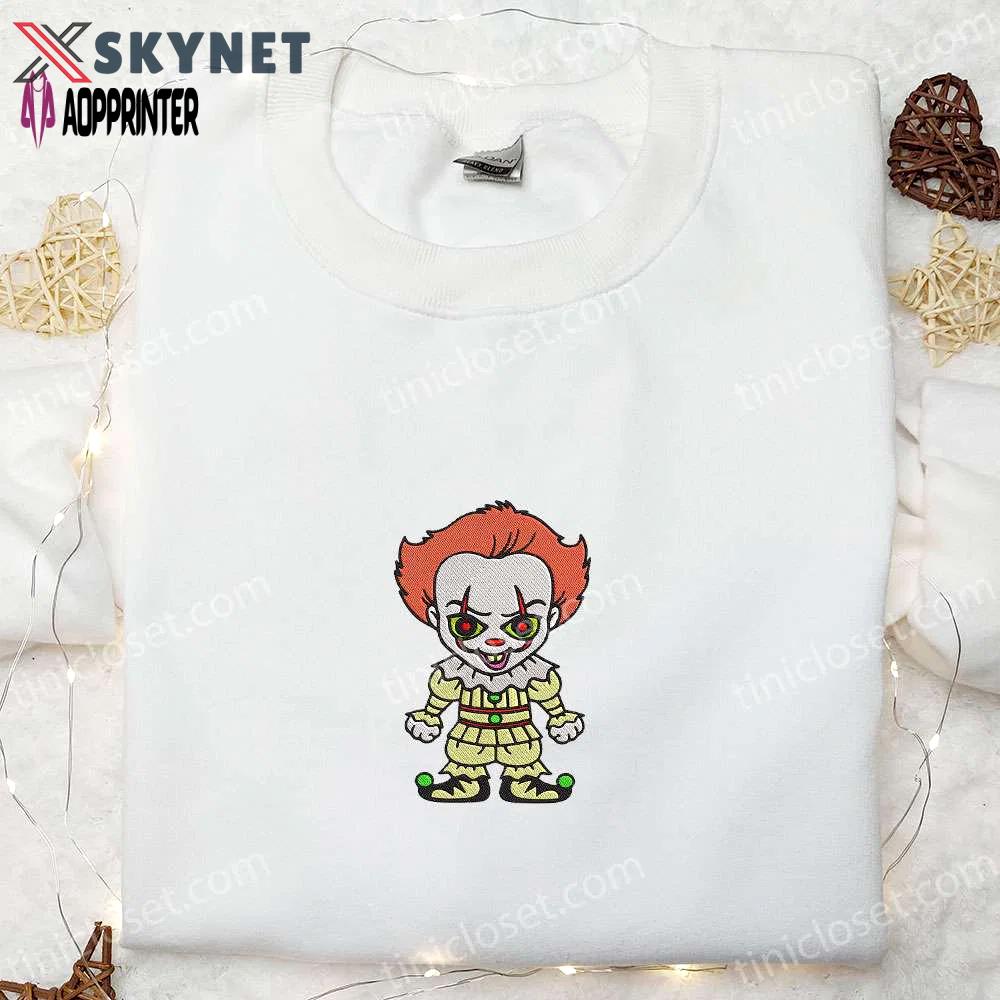 Pennywise balloon embroidered sweatshirt & hoodie: perfect halloween gifts for family Embroidered Shirt