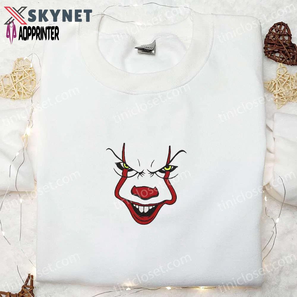 Pennywise it embroidered sweatshirt: horror movie hoodie perfect halloween gift Embroidered Shirt