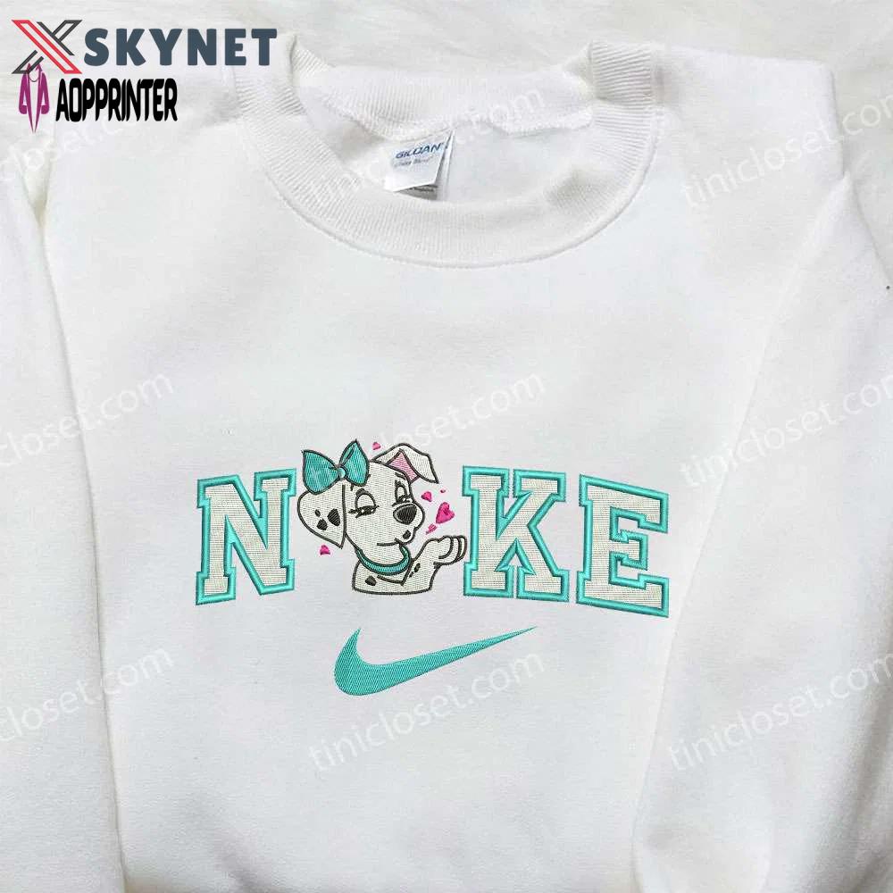 Perdita dog x nike embroidered shirt – 101 dalmatians custom design Embroidered Shirt