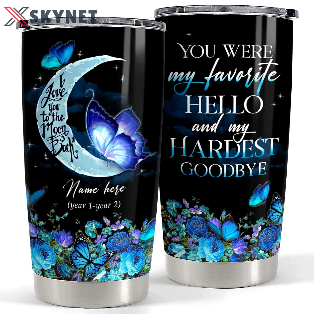 Personalized butterfly tumbler memorial best gift for friend sister Personalized Tumbler