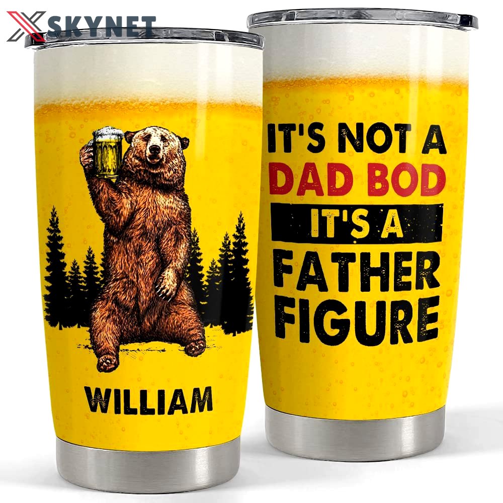 Personalized dad tumbler funny bear dad bod father’s day gift Personalized Tumbler