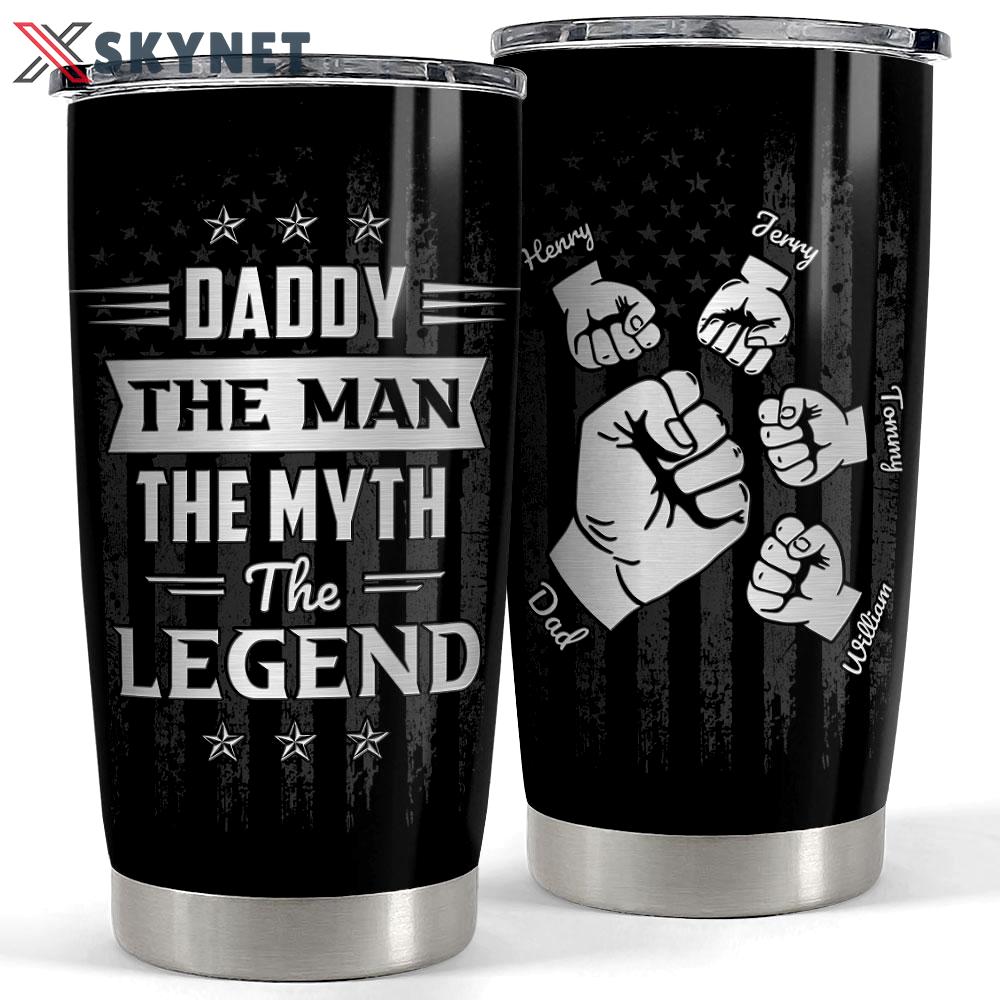 Personalized dad tumbler man myth legend us flag Personalized Tumbler