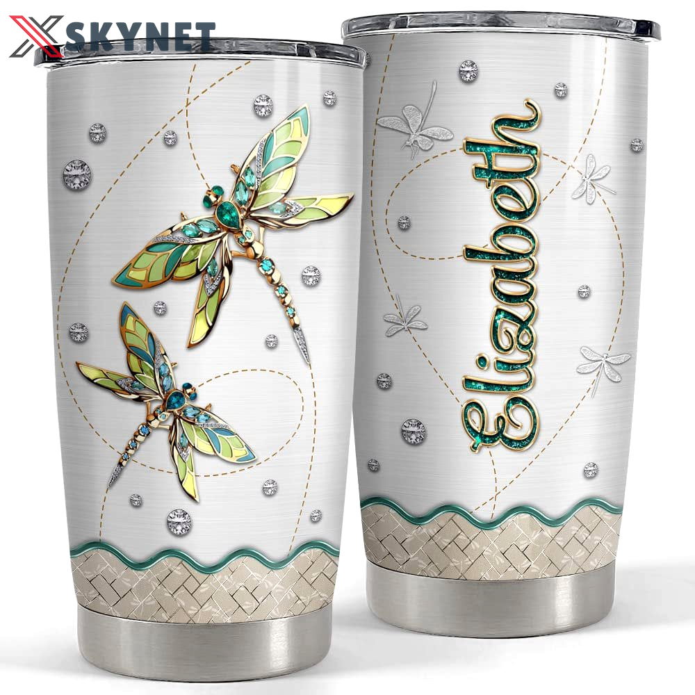 Personalized dragonfly tumbler jewelry style for animal lover gift Personalized Tumbler