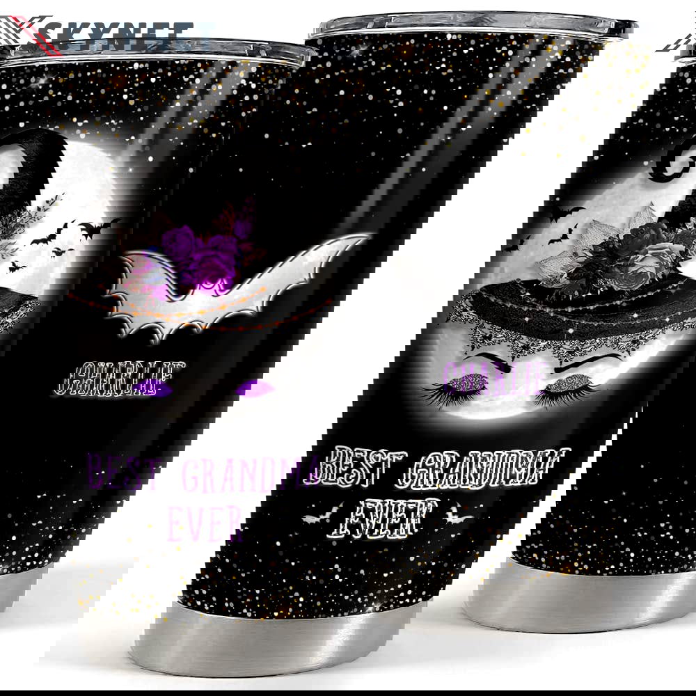 Personalized grandma tumbler halloween witch custom kids for grandma Personalized Tumbler