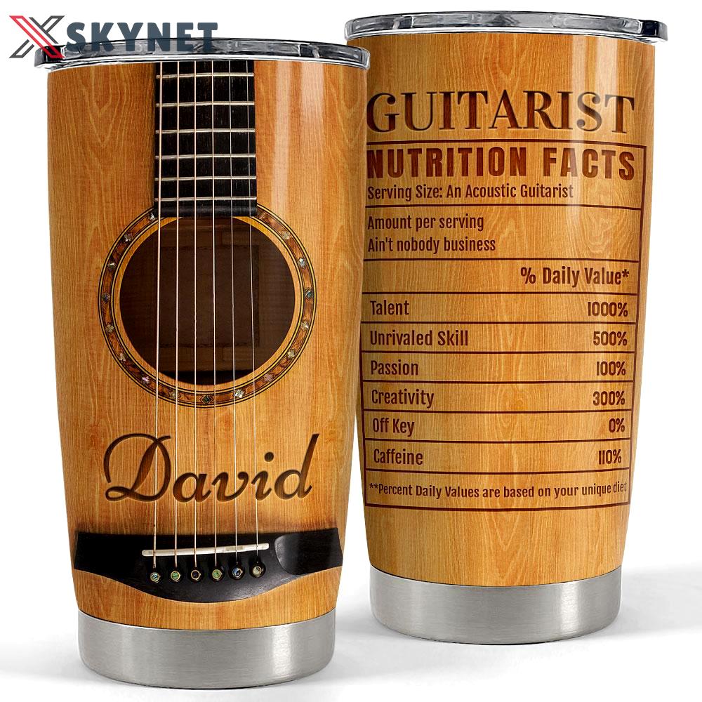 Personalized guitar tumbler guitarist nutrition facts Personalized Tumbler